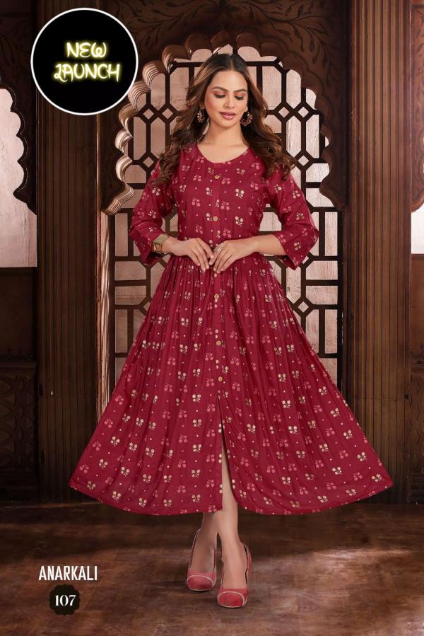 Trendy New Anarkali Vol 1 Rayon Designer Exclusive Kurti Collection